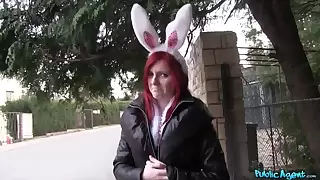 Hot Easter bunny unladylike fucked outside